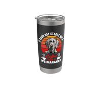 A Good Day Starts With Coffee And A Weimaraner Dog Lovers Vaso térmico de acero inoxidable de doble pared