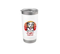 A Good Day Starts With Coffee And Australian Shepherd Dog Vaso térmico de acero inoxidable de doble pared