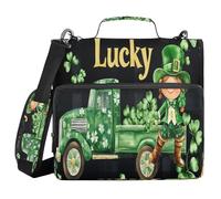 A Green Truck Full of Golden Clover - Organizador de 3 anillos de 1.5 pulgadas con asa, impermeable, portátil, para el hogar, viajes, escuela, oficina