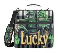 A Green Truck Full of Golden Clover - Organizador de documentos con 3 anillos y cremallera con asa, múltiples bolsillos, organizador de documentos para la escuela y la oficina