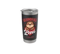 A Groundhogs le encanta un buen libro: humor contra el invierno Vaso térmico de acero inoxidable de doble pared