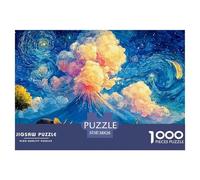 A Group of Dinosaurs 1000 Pcs Stabiler Karton Puzzle Glowing Cosmic Night Stressabbau Kreatives Spiel Puzzles Als Wohnaccessoires 38x26cm/1000pcs