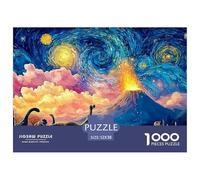 A Group of Dinosaurs 1000 Stück Ökopapier Puzzle Volcano with Dinosaur Stressabbau Familienspiel Puzzles Für Erwachsene Und Kinder 52x38cm/1000pcs