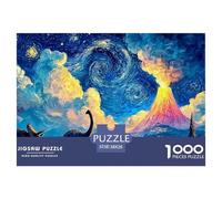 A Group of Dinosaurs 1000 Stück Premium-Karton Puzzle Glowing Cosmic Night Stressabbau Kreatives Spiel Puzzles Für Erwachsene Und Kinder 38x26cm/1000pcs