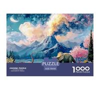 A Group of Dinosaurs 1000 Stück Premium-Karton Puzzle Volcano with Dinosaur Lebendige Bilder Familienspiel Puzzles Als Geburtstagsgeschenke 70x50cm/1000pcs