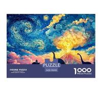 A Group of Dinosaurs 1000 Stück Stabiler Karton Puzzle Volcano with Dinosaur Stressabbau Kreatives Spiel Puzzles Für Erwachsene Und Kinder 70x50cm/1000pcs