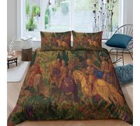 A Group of Knights in Estilo Medieval Juego De Cama Impresión En 3D,Funda De Edredón Microfibra 3 Unidades para Adolescentes Niño Niña King（220x240cm）