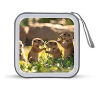 A Group of Prairie Dogs - Funda protectora de plástico duro con cordón, organizador de almacenamiento portátil para el hogar, coche, 40 CD, Estilo:, Talla única