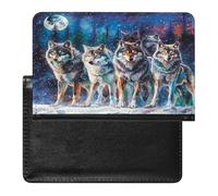 A Group of Wolves Moonnight - Funda tipo cartera de viaje con ranura para tarjetas para mujeres y hombres