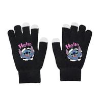 (A) Guantes unisex de dedos completos Lilo & Stitch, guantes de punto cálidos para invierno, regalos