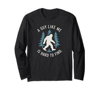 A Guy Like Me Is Hard To Find Bigfoot Sasquatch Retro Design Manga Larga