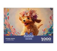 A Happy Cockapoo Puppy 1000 Pcs Papel Ecológico Rompecabezas Happy Puppy Liberador De Estrés Juego Creativo Puzzle Juego De Desafío Difícil 52x38cm/1000pcs