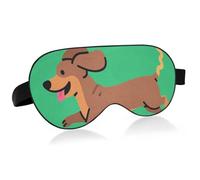 A Happy Dachshund Do Travel Essential - Cubreojos para hombre con banda elástica ajustable opaca para acampar y dormir en vuelo