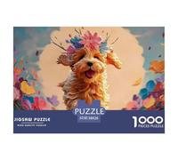 A Happy Smiling Cockapoo Puppy 1000 Piezas Cartón Rompecabezas Happy Puppy Imposible, Difícil Juego Creativo Puzzle para Niños Pequeños 38x26cm/1000pcs