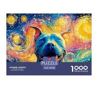 A Happy Smiling Pitbull Dog 1000 Stück Premium-Karton Puzzle Smiling Pitbull Stressabbau Familienspiel Puzzles Für Erwachsene Und Kinder 52x38cm/1000pcs