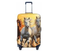 A Herd of Horses were Running in The River - Funda elástica para equipaje de viaje, protector de maleta, funda de equipaje impresa antiarañazos, Black, L