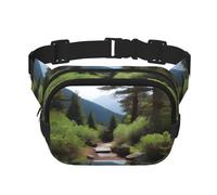 a Hiking Trails - Riñonera cuadrada de doble capa con correa ajustable para actividades al aire libre, color negro, talla única, Black, Talla única