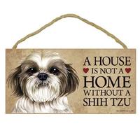 A house is not a home without Shih Tzu (puppy cut / short hair cut) - 5 x 10 Door Sign by SJT.