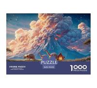 A Huge Steam Train with Skulls 1000 Piezas Cartón Rompecabezas Dinosaur Sunset Imposible, Difícil Juego Familiar Puzzle para Niños Pequeños 70x50cm/1000pcs