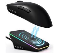 A.JAZZ AJ200P AI MASTER Ratón Gaming Inalámbrico Con Base De Carga Magnética, Sensor PAW3955, 80000 DPI, Chip NearLink BS2826, Doble 8000Hz, Control De Voz IA, AI Game Coach, for PC/Mac, Negro