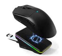 A.JAZZ AJ200P Ratón Gaming Inalámbrico con IA Prompt y Base de Carga RGB | Ratón de Ordenador BT/2,4G/Cable - Ligero, con Entrada de Voz IA, Sensor PAW3311, 24K DPI, 1000Hz para Oficina/Juego - Negro