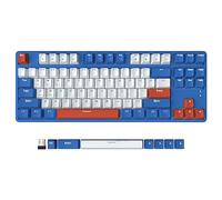 A.JAZZ AK871 Teclado para Juegos Inalámbrico 75%, Bluetooth/2.4G Modo Duales, TKL 80% Teclado Mecánico con Interruptor Rojo Lineal Hot-Swappable, Compact de 87 Tecla, Non-Backlit para Win/Mac - Azul