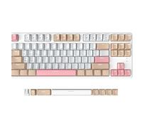 A.JAZZ AK871 Teclado para Juegos Inalámbrico 75%, Bluetooth/2.4G Modo Duales, TKL 80% Teclado Mecánico con Interruptor Azul Clicky Hot-Swappable, 87 Teclas, Non-Backlit para Win/Mac - Blanco