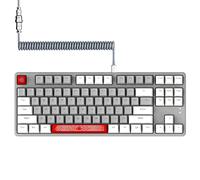 A.JAZZ AK873-75% Teclado para Juegos con Cable-TKL 80% Hot-Swappable Red Switch Mecánico Keyboard-Cable USB C Espiral-LIGHTSYNC RGB LED-87 Teclas-Cubierta Magnética Detachable para PC/Mac