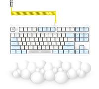 A.JAZZ AK873-75% Teclado para Juegos-TKL 80% Hot-Swappable Blue Switch Mecánico Teclado & Cable USB C Espiral & Reposamuñecas-LIGHTSYNC RGB-87 Tecla-Cubierta Magnética Detachable para PC/Mac