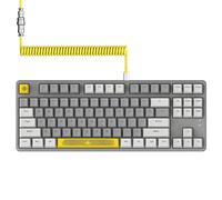 A.JAZZ AK873-75% Teclado para Juegos-TKL 80% Hot-Swappable Red Switch Mecánico Keyboard-Cable USB C Espiral-LIGHTSYNC RGB LED-Compacto 87 Teclas-Cubierta Magnética Detachable para PC/Mac-Lightgrey