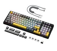 A.JAZZ AK992 99 Tecla Gris Gasket Teclado mecánico para Juegos Hotswap y Cable USB C en Espiral, LIGHTSYNC RGB, 4000 mAh 2.4 GHz / BT5.0 / con Cable, Perilla de Volumen, tecla PBT (Interruptor marrón)