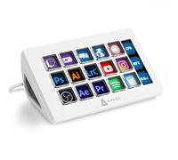 A.JAZZ AKP153 Stream Studio - Teclado controlador tipo C con cable con 15 teclas macro LCD y 1 pantalla lateral, soporte desmontable para múltiples acciones activadas en Win MAC, Twitter, TikTok,