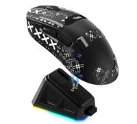A.JAZZ x Magic-Refiner R1 Ratón Gaming con Base de Carga magnética, Interruptor OMRON, Sensor PixArt PAW3311, BT/2,4G Inalámbrico/Cableado con Pantalla, ratón 25000 dpi para Oficina y Jugadores