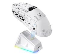 A.JAZZ x Magic-Refiner R1 Ratón Gaming con Base de Carga magnética, Interruptor OMRON, Sensor PixArt PAW3311, BT/2,4G Inalámbrico/Cableado con Pantalla, ratón 25000 dpi para Oficina y Jugadores