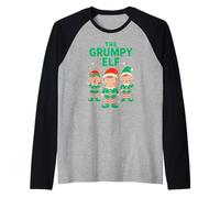 A Juego Elf The Grumpy Elf Fun Kids Family Christmas Camiseta Manga Raglan