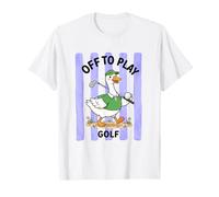 A Jugar al Golf Silly Goose Stripes Camiseta