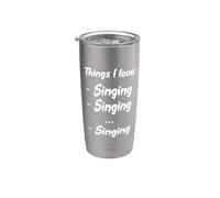 A la cantante le encanta cantar cosas que amo cantar y cantar Vaso térmico de acero inoxidable de doble pared
