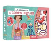 A LA DÉCOUVERTE DU CORPS HUMAIN: Coffret avec 1 livre documentaire, + de 55 pièces magnétiques et 1 plateau géant aimanté