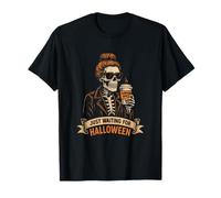 A la espera de Halloween: Skeleton Girl Pumpkin Spice & Sas Camiseta