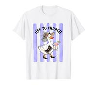 A la Iglesia, Divertidas, atrevidas y tontas Rayas de Ganso Camiseta gráfica económica, Hombre, Blanco, S