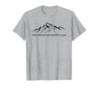 A la montaña no le Importa el montañista Camiseta, Hombre, Gris Jaspeado, XXL