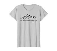 A la montaña no le Importa el montañista Camiseta, Mujer, Plata, XS