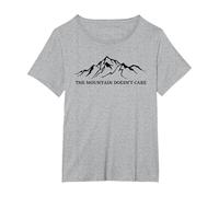 A la montaña no le Importa el montañista Camiseta, Mujer Tallas Grandes, Gris Jaspeado, 2XL Grande