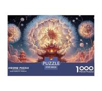 A Large Dandelion Flower with Lights 1000 Pièces Rompecabezas Dreamlike Pavilion Imágenes Vibrantes para Adultos Juego Familiar 38x26cm/1000pcs
