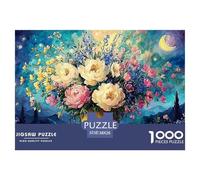 A Large Gold Vase 1000 Pcs Premium-Karton Puzzle Blooming Flowers Stressabbau Familienspiel Puzzles Als Wohnaccessoires 38x26cm/1000pcs