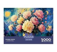 A Large Gold Vase 1000 Stück Premium-Karton Puzzle Blooming Flowers Lebendige Bilder Kreatives Spiel Puzzles Als Geburtstagsgeschenke 52x38cm/1000pcs