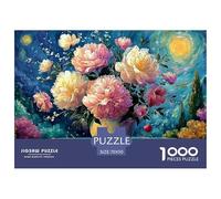 A Large Gold Vase with Peonies 1000 Pcs Ökopapier Puzzle Blooming Flowers Lebendige Bilder Kreatives Spiel Puzzles Als Geburtstagsgeschenke 70x50cm/1000pcs