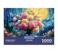 A Large Gold Vase with Peonies 1000 Pcs Stabiler Karton Puzzle Blooming Flowers Lebendige Bilder Kreatives Spiel Puzzles Als Wohnaccessoires 70x50cm/1000pcs