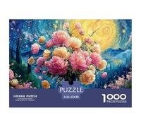 A Large Gold Vase with Peonies 1000 Stück Ökopapier Puzzle Blooming Flowers Lebendige Bilder Familienspiel Puzzles Für Erwachsene Und Kinder 52x38cm/1000pcs