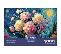 A Large Gold Vase with Peonies 1000 Stück Ökopapier Puzzle Blooming Flowers Lebendige Bilder Kreatives Spiel Puzzles Für Erwachsene Und Kinder 52x38cm/1000pcs